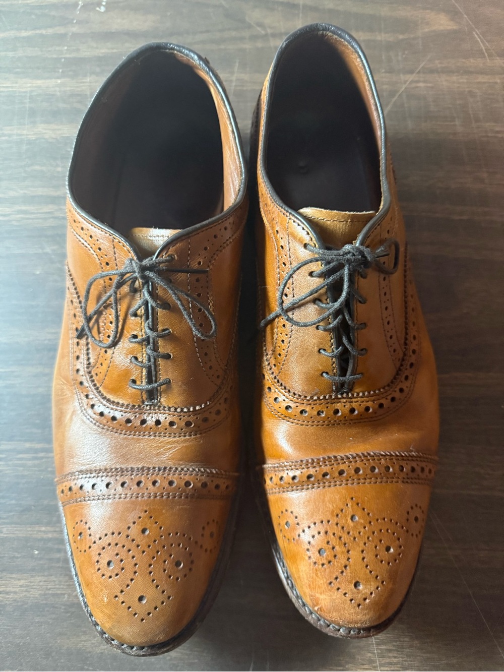 Allen Edmonds Strand 1635 Cap Toe Walnut Brown Leather Oxford Men’s Shoes 10 D